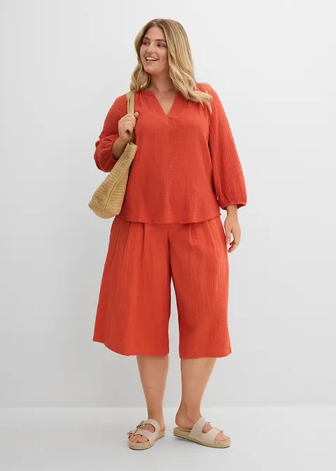 Capribyxa i mjuk muslin, bonprix