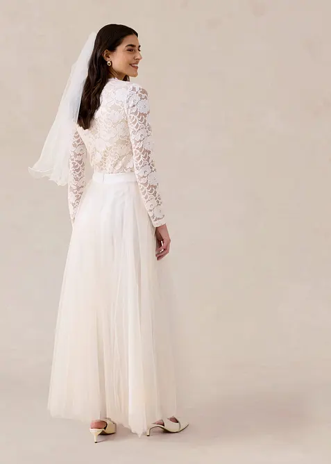 Maxikjol i skir tyll, bonprix