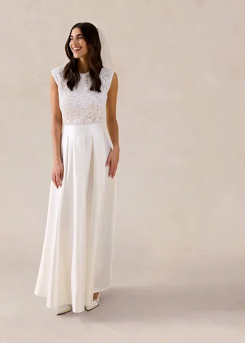 Maxikjol av glansig satin, bonprix