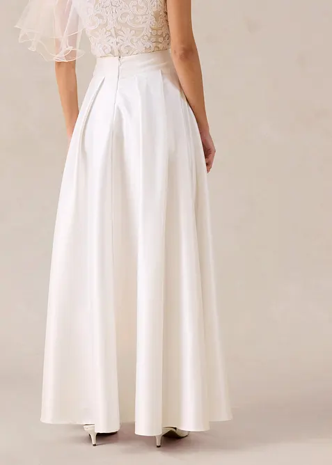 Maxikjol av glansig satin, bonprix