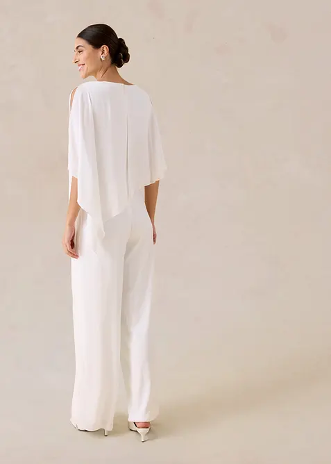Jumpsuit i fintr&aring;dig chiffong, bonprix