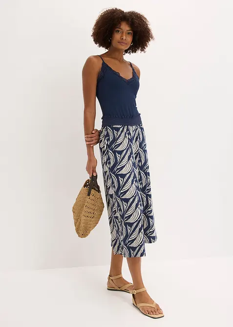 Vid jerseybyxa i bomull och viskos, bonprix