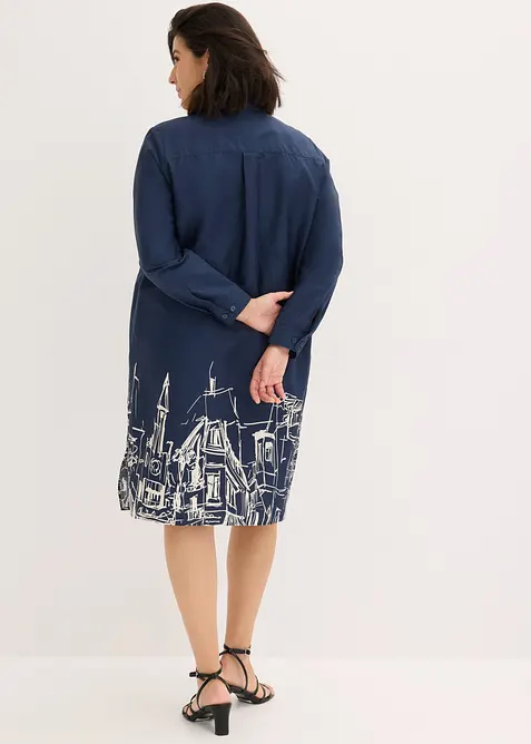 Skjortkl&auml;nning i bomullspoplin, bonprix