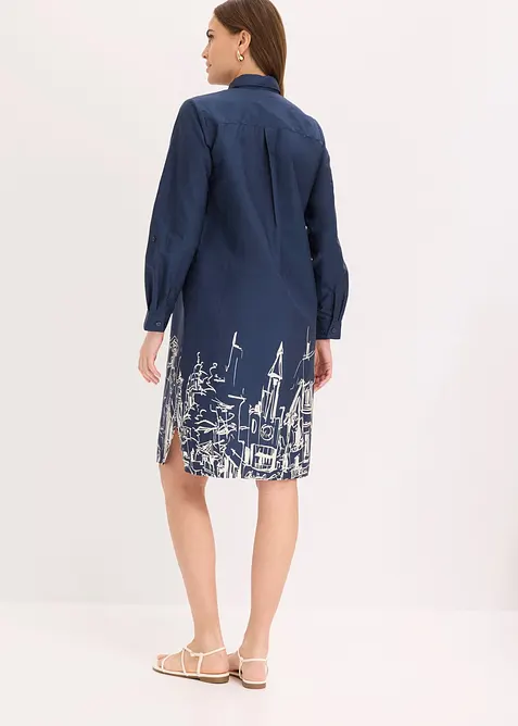 Skjortkl&auml;nning i bomullspoplin, bonprix