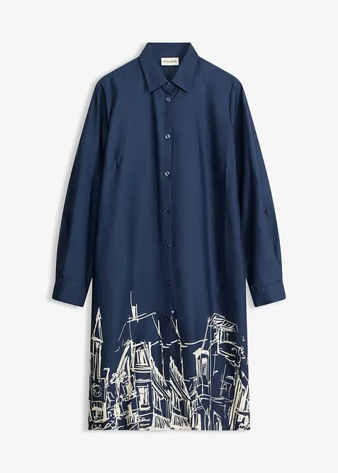 Skjortkl&auml;nning i bomullspoplin, bonprix