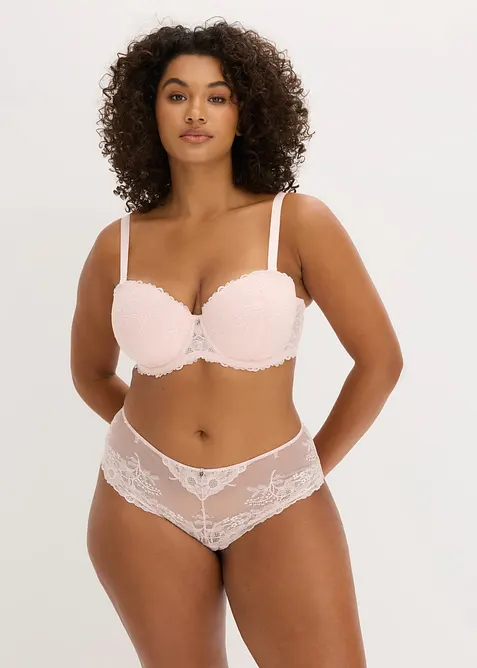 Balconette-BH med avtagbara axelband och mjuk spets (2-pack), bonprix