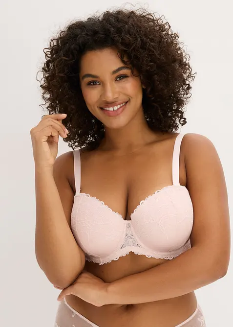 Balconette-BH med avtagbara axelband och mjuk spets (2-pack), bonprix