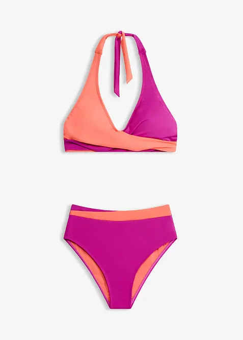 Bikini med halterneck och omlottstil (2 delar), bonprix