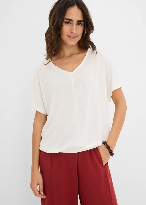 Topp med stickad look, bonprix