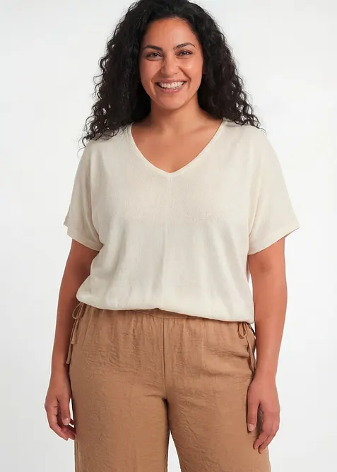 Topp med stickad look, bonprix