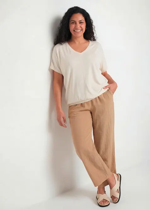 Topp med stickad look, bonprix