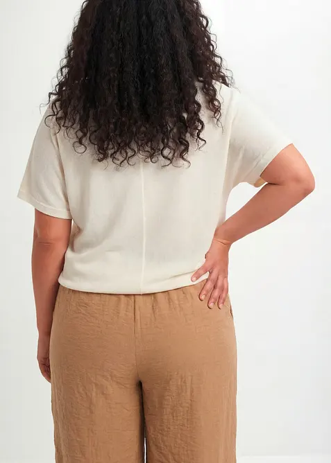 Topp med stickad look, bonprix