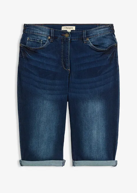 Jeansbermudas Mid Waist, med bekv&auml;m midja, bonprix