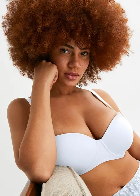 BH med bygel och flexibla axelband (2-pack), med ekologisk bomull, bonprix