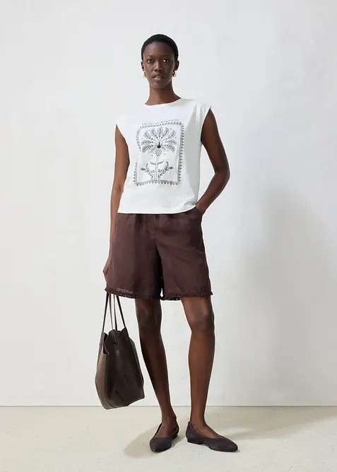 Topp med silke, bonprix