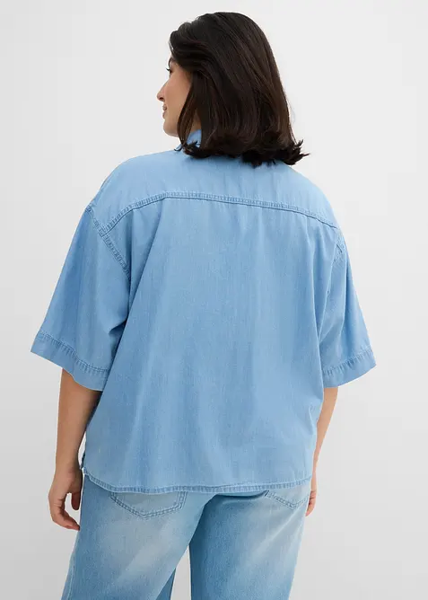 Blustunika i denim av ekologisk bomull, bonprix