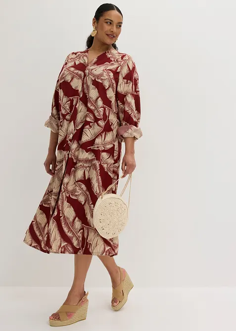 Kaftankl&auml;nning i f&ouml;ljsam viskos, bonprix