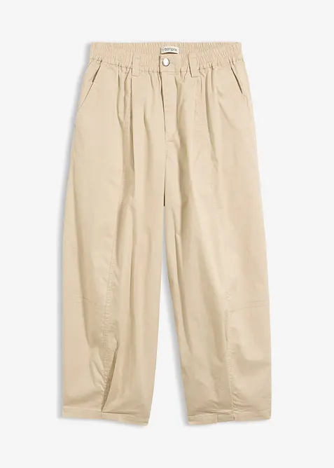 Byxa i barrelmodell av bomullsmix, bonprix