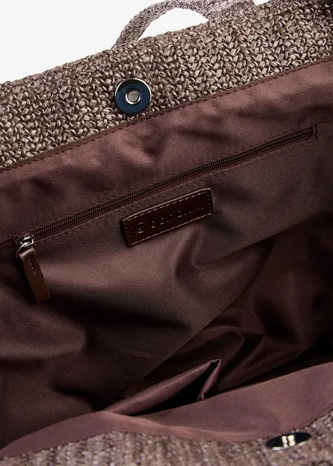 Shoppingv&auml;ska med halmlook, bonprix
