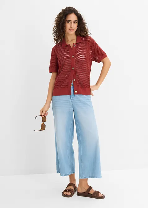 H&aring;lm&ouml;nstrad cardigan, bonprix