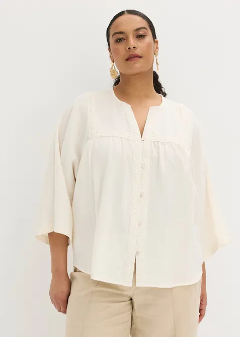 Blus av viskosmix, bonprix