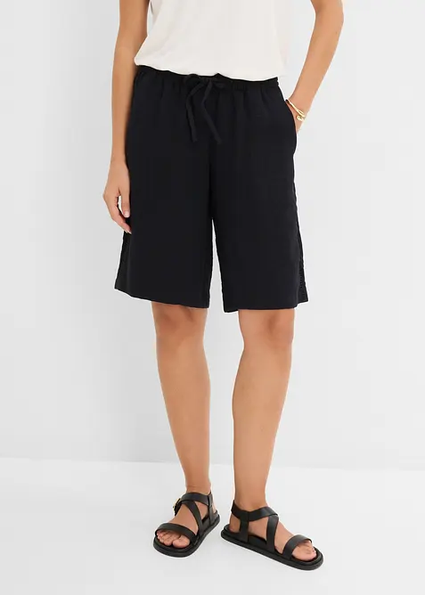 Shorts av viskosmix, med res&aring;rmidja, bonprix
