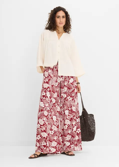 Vid byxa i viskosmix, bonprix