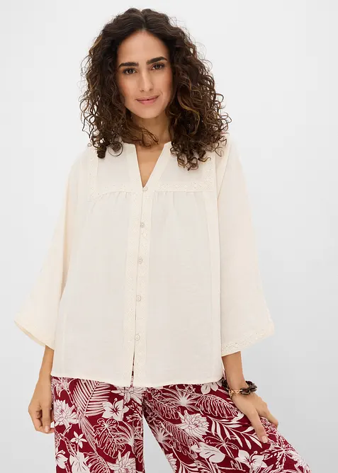 Blus av viskosmix, bonprix