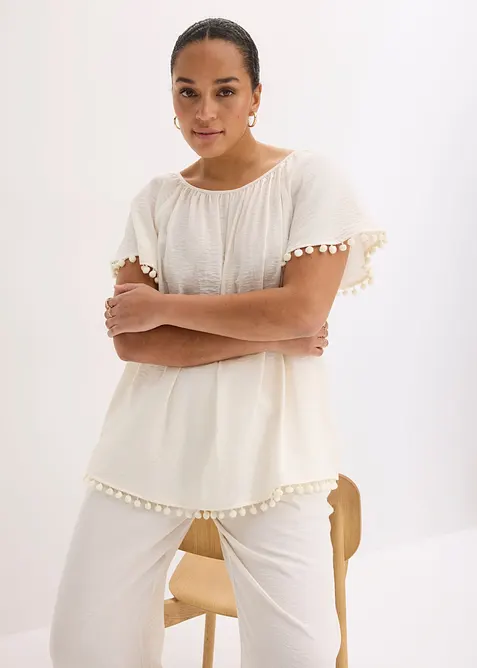 Blus i mjuk viskosmix, bonprix