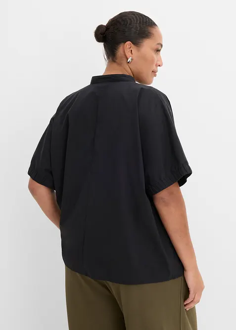 Kort&auml;rmad blus med nedhasade axlar, bonprix