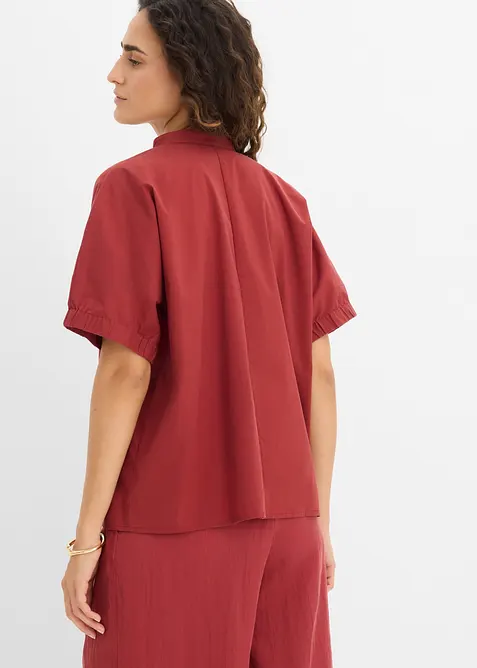 Kort&auml;rmad blus med nedhasade axlar, bonprix
