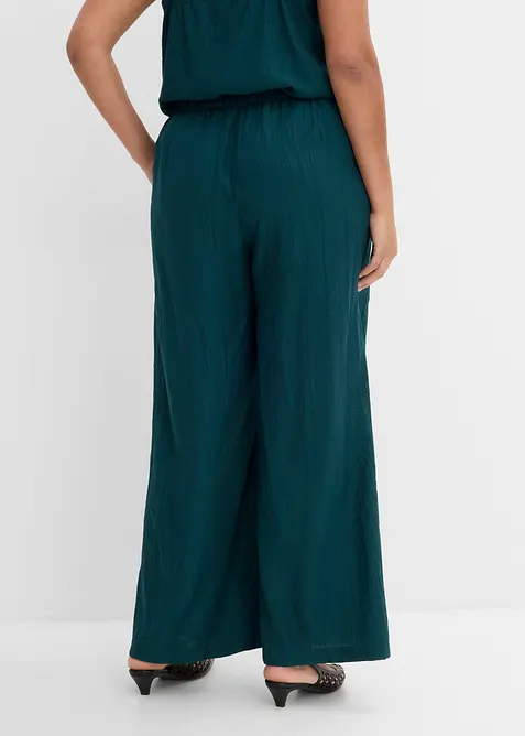 Byxa i viskosmix med plisserad look, bonprix