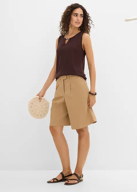 Stickat linne med p&auml;rldetalj, bonprix