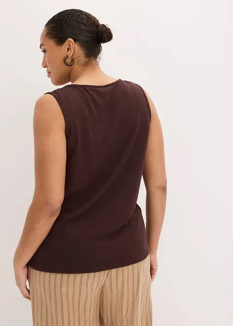 Stickat linne med p&auml;rldetalj, bonprix