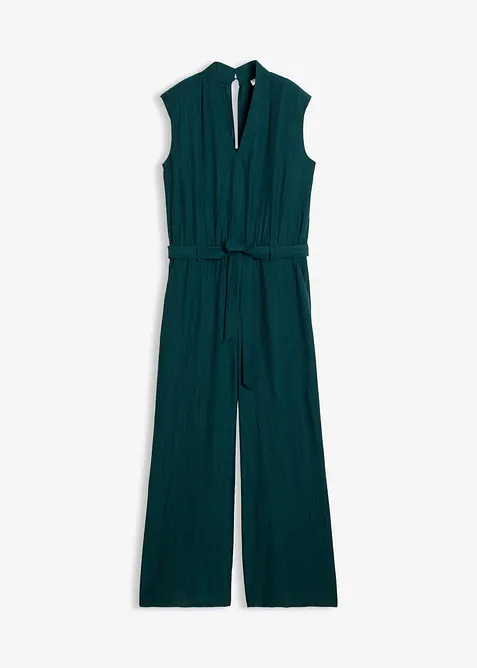 Jumpsuit i viskosmix med uppst&aring;ende krage, bonprix