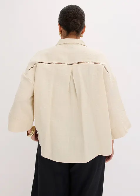 Skjortblus av viskosmix, bonprix