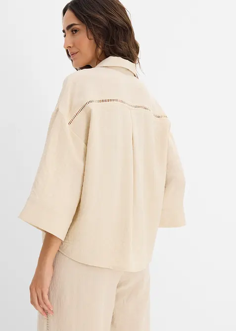 Skjortblus av viskosmix, bonprix