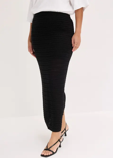 Maxikjol med virkad spets, bonprix