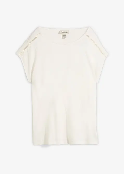 Topp med h&aring;lbroderi p&aring; axlarna, bonprix