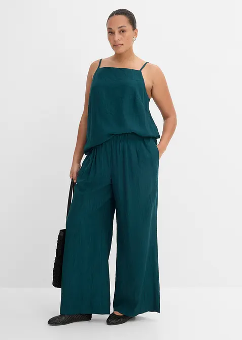 Linne i viskosmix med plisserad look, bonprix