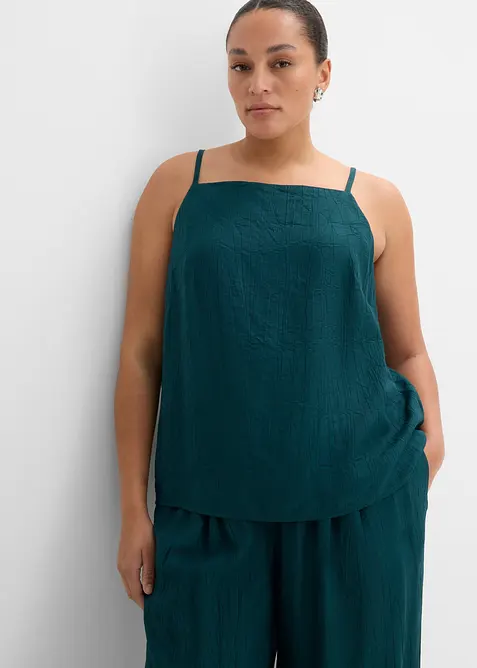 Linne i viskosmix med plisserad look, bonprix