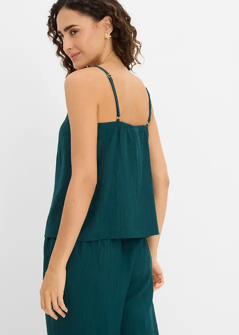 Linne i viskosmix med plisserad look, bonprix