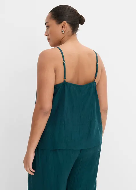 Linne i viskosmix med plisserad look, bonprix