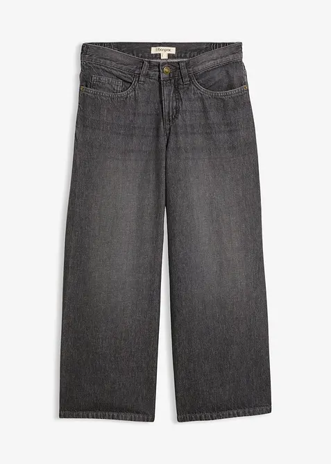 Wide Leg-jeans med bekv&auml;m midja, bonprix