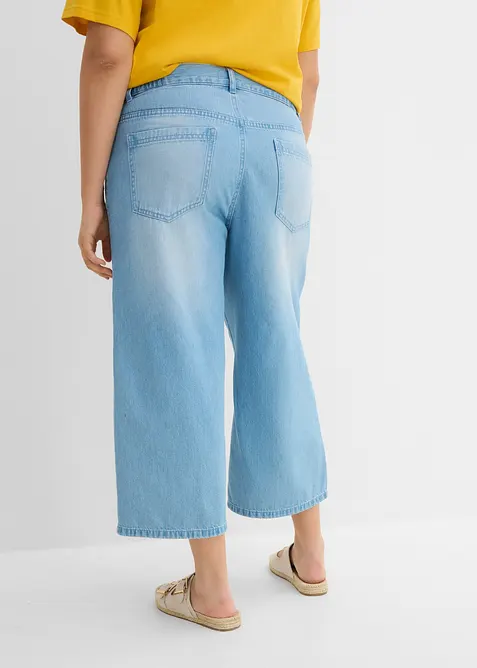 Wide Leg-jeans med bekv&auml;m midja, bonprix