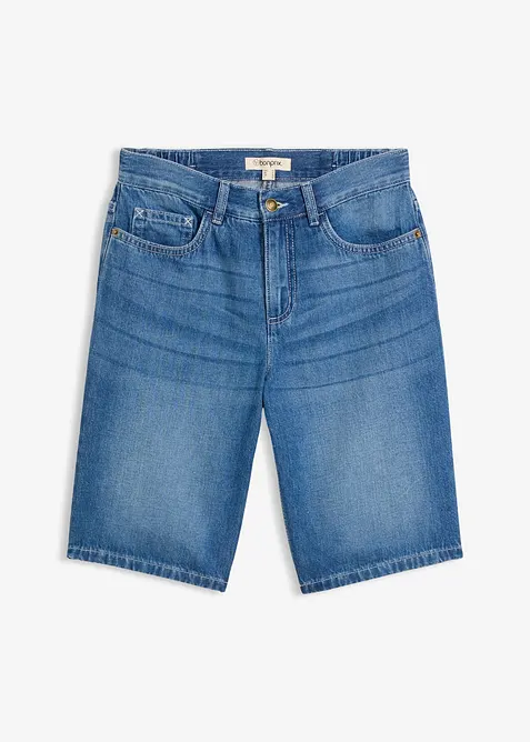Jeansshorts Mid Waist, med bekv&auml;m midja, bonprix
