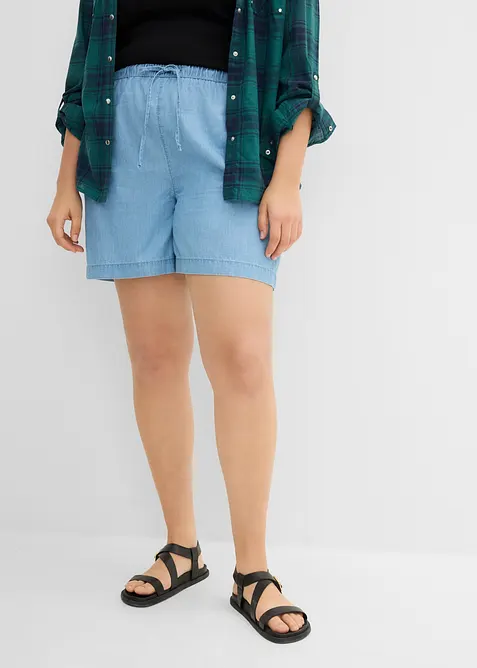 Jeansshorts Mid Waist, med bekv&auml;m midja, bonprix
