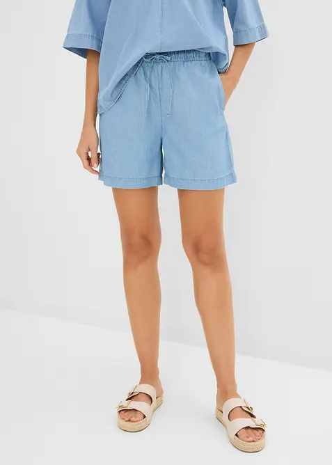 Jeansshorts Mid Waist, med bekv&auml;m midja, bonprix