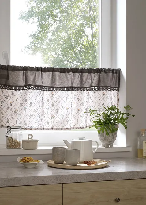 Caf&eacute;gardin i ekologisk bomull, bonprix