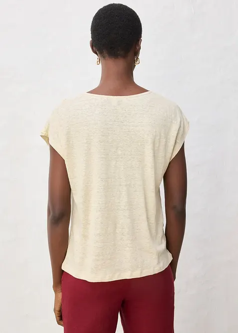 Topp i rent lin med applikation, bonprix